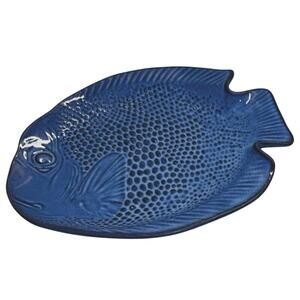 Cobalt Blue Sushi Fish Plate Uttermost Kotobuki Ceramic Fish Platter Japan